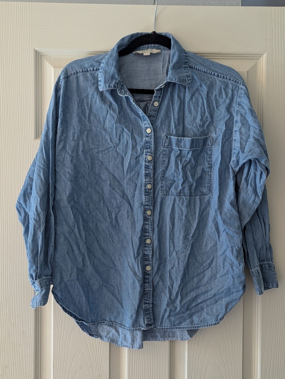 LOFT Light Blue Denim Button-Down Shirt